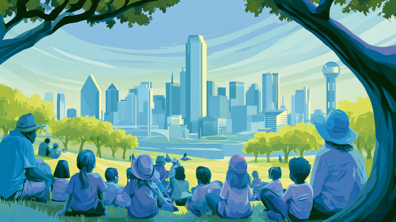 Top Hybrid Homeschools in Dallas 1 traen9578 illustrated blues and greens City of Dallas landscape 3a4b99da e4ad 411a 92aa 9c71cd51c9df