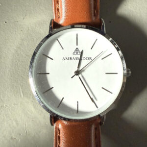 Ambassador Timeline Men's Watch, 40mm, Cognac Leather